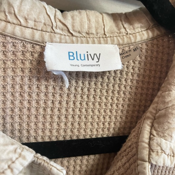 Oversized Tan Waffle Knit Shacket - Picture 5 of 10